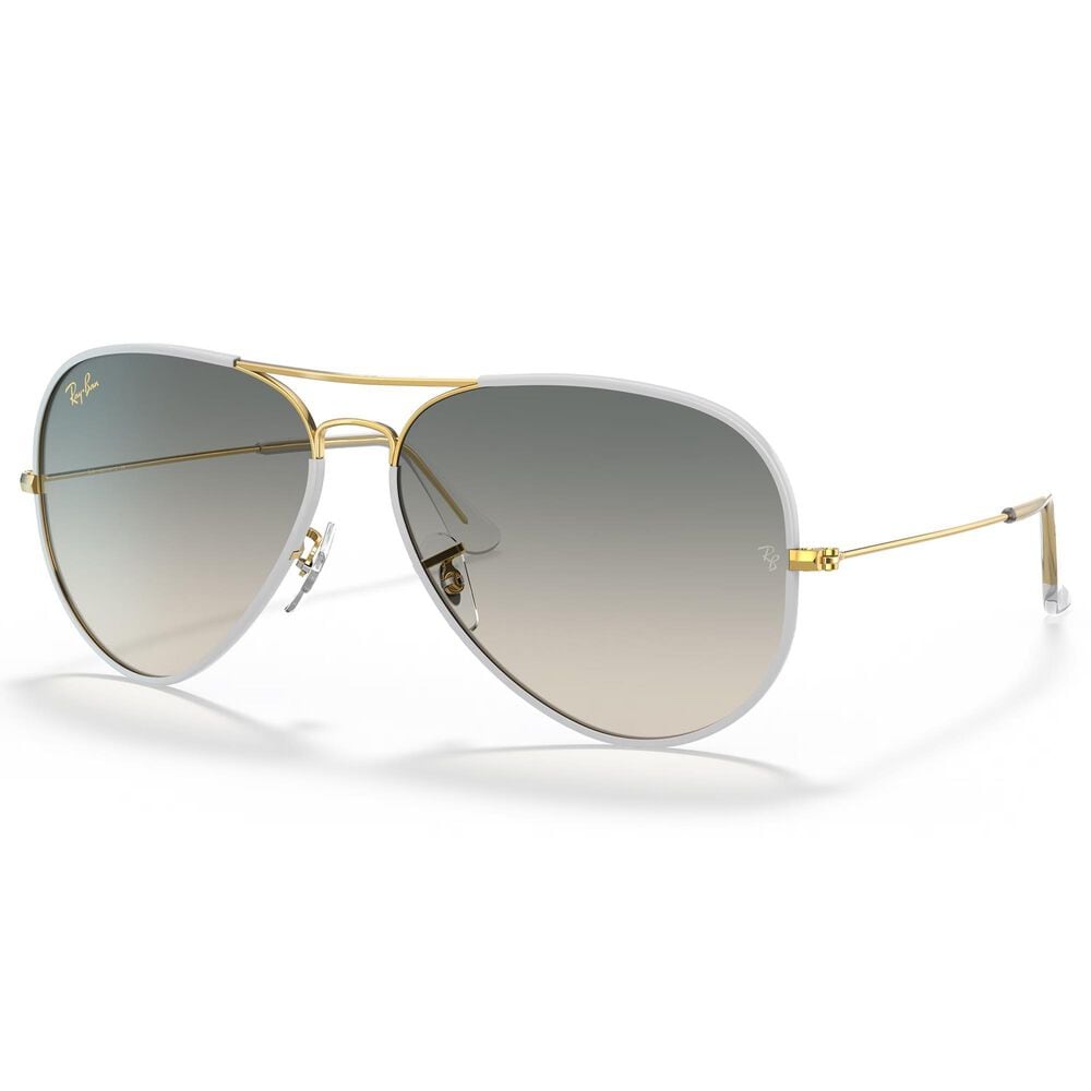 Ray-Ban Aviator Full Color Legend Sunglasses with Light Grey Lenses in Polished Grey, , large
