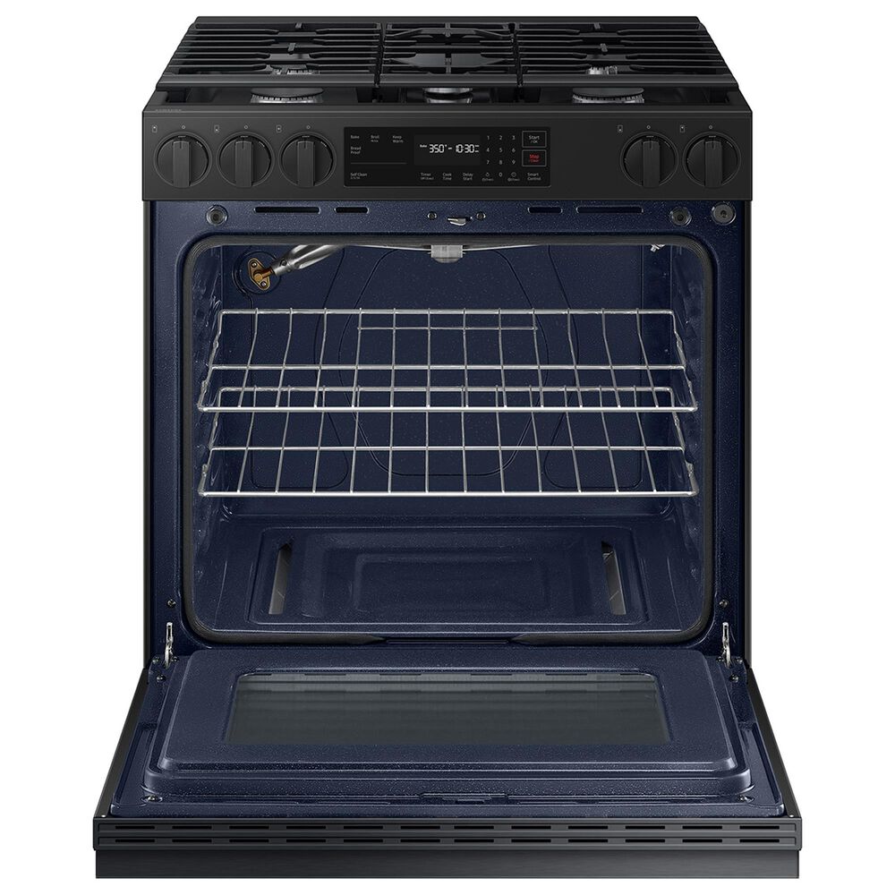 Samsung Bespoke Bespoke 6.0 Cu. Ft. Smart Slide-In Gas Range with 17K BTU Power Burner in Matte Black Steel, , large