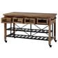 Mercana Stuart I Kitchen Island in Light Brown and Matte Black, , large