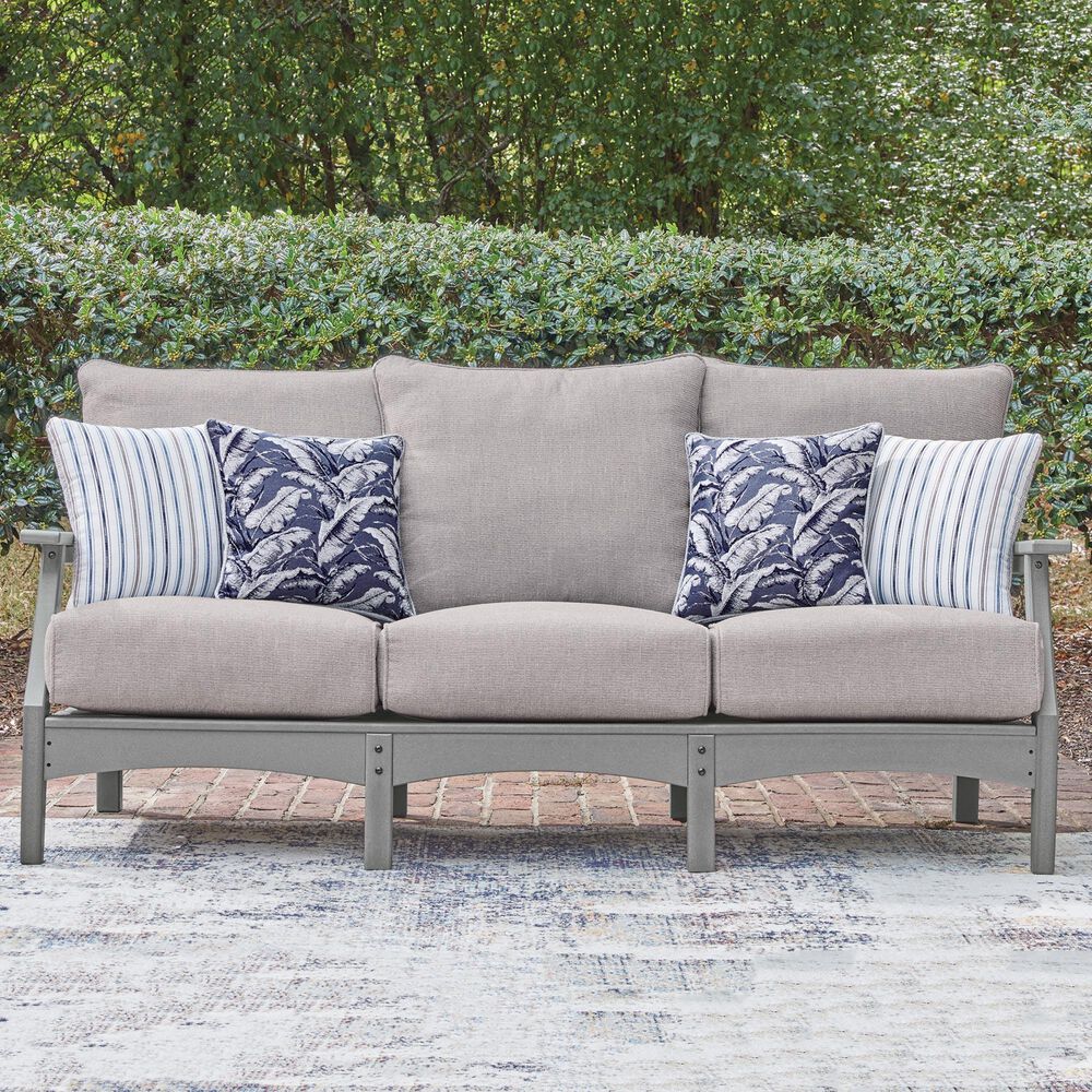 Ashley Cove Beach Outdoor Sofa with Cushion in Gray, , large