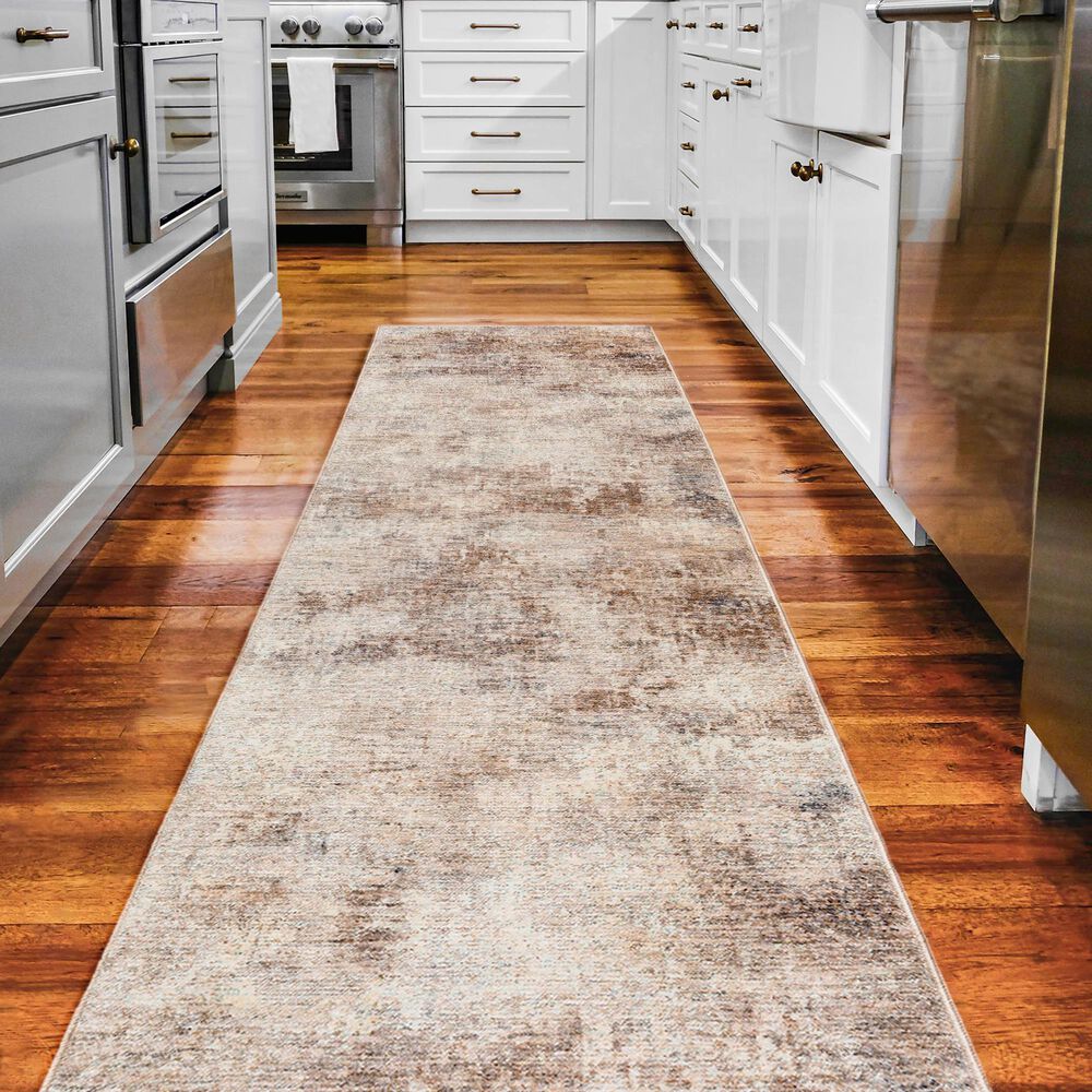 Dalyn Rug Company Neola Abstract Taupe 2'3" x 7'10" Runner, , large