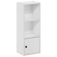 HOMLUX 3-Tier Shelf Bookcase with Door Storage Cabinet in White, , large