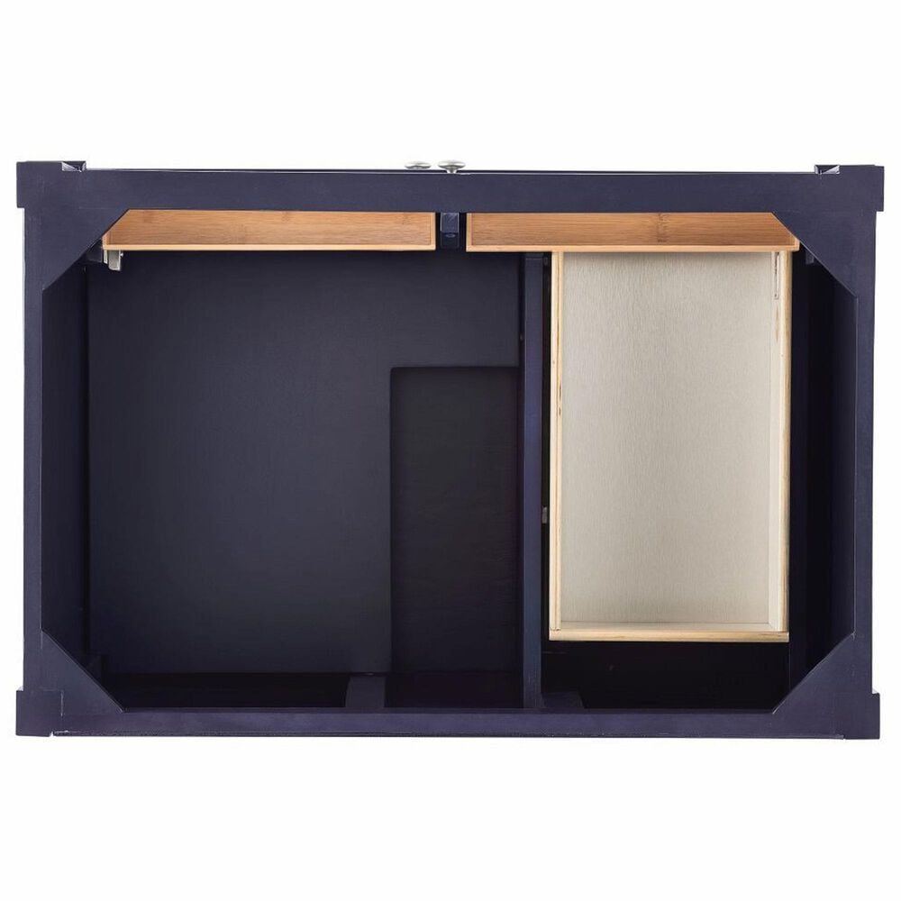James Martin Vanities Brittany 36" Single Bathroom Vanity in Victory Blue with 3 cm Victorian Silver Quartz Top and Rectangular Sink, , large