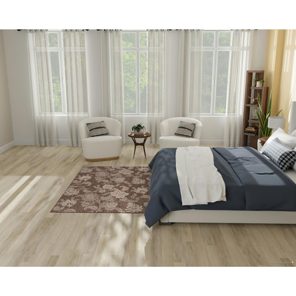 Nourison Garden Oasis Floral Mocha 4&#39; x 6&#39; Indoor/Outdoor Area Rug, , large
