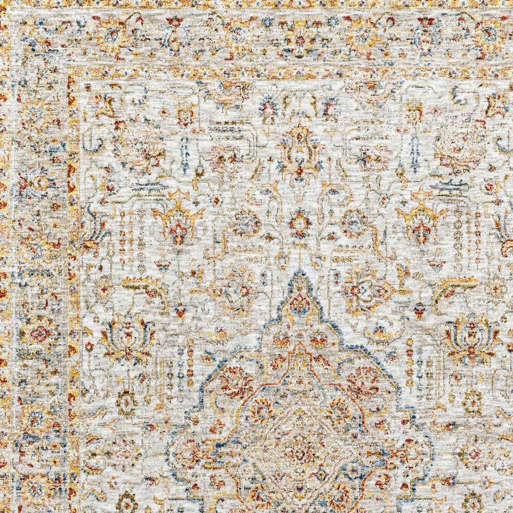 Surya Mona Lisa 6&#39;7&quot; Round Light Sage, Tan, Mustard, Olive, Brick Red, Dark Blue and Burgundy Area Rug, , large