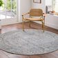 Surya Brunswick 5"3" Round Deep Teal, Dusty Sage, Medium Gray, Light Beige and Taupe Area Rug, , large