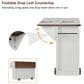 HOMLUX 54" Kitchen Island with Drop Leaf in White, , large