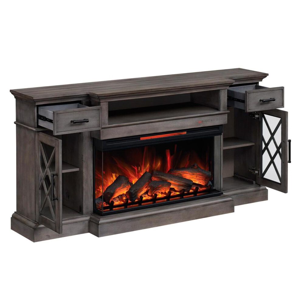 Fabio Flames Hamilton Panorama Media Mantel in Weathered Gray, , large