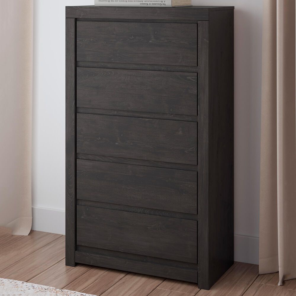 Ashley Fraluna 5-Drawer Chest in Dark Charcoal, , large