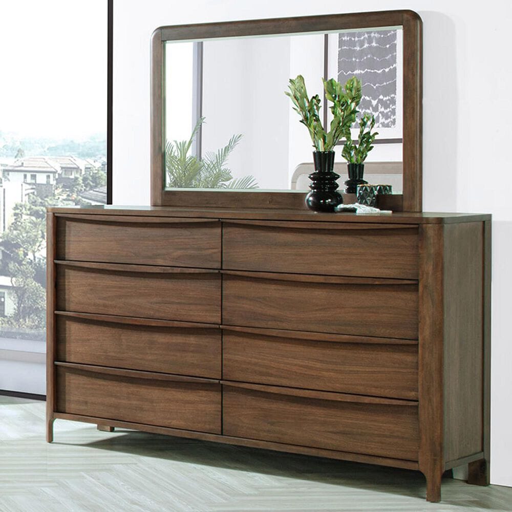 37B Maderia 8 Drawer Dresser and Mirror in Walnut, , large
