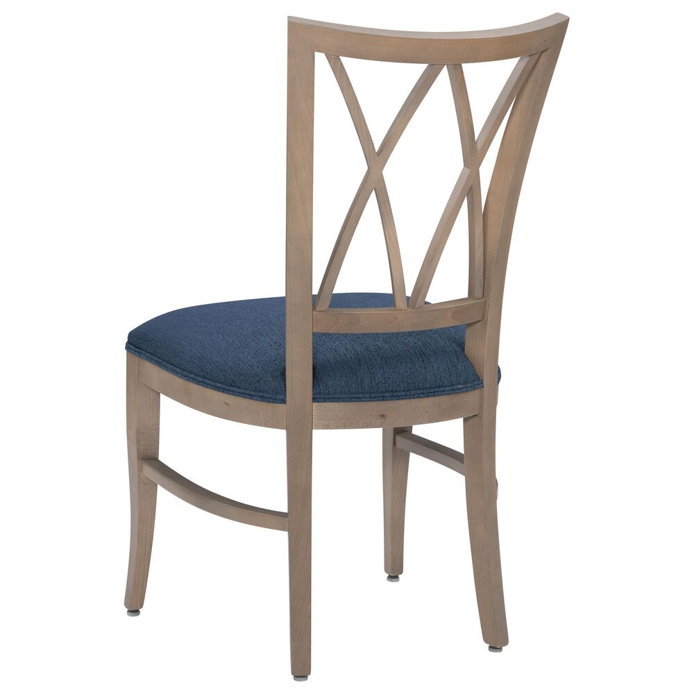Linon Home Decor Andes Side Chair with Navy Cushion Seat in Natural, , large