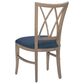 Linon Home Decor Andes Side Chair with Navy Cushion Seat in Natural, , large
