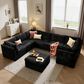 HOMLUX 8-Piece Mod U-Sectional with Chaise in Black, , large