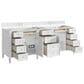 James Martin Brittany 84" Double Bathroom Vanity in Bright White with 3 cm White Zeus Top and Rectangular Sinks, , large