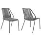 Blue River Clip Outdoor Dining Chair with Gray Rope in Black (Set of 2), , large