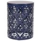 Hearth and Haven Outdoor End Table with Floral Pattern in Navy Blue, , large