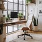 Zuo Modern Flex High Back Office Chair with White Faux Leather in Black and Walnut, , large