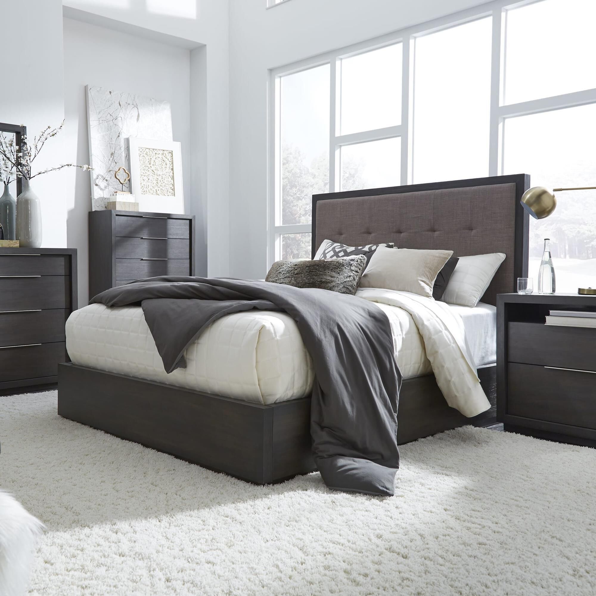Urban Home Queen Bed and Dresser in Basalt Gray