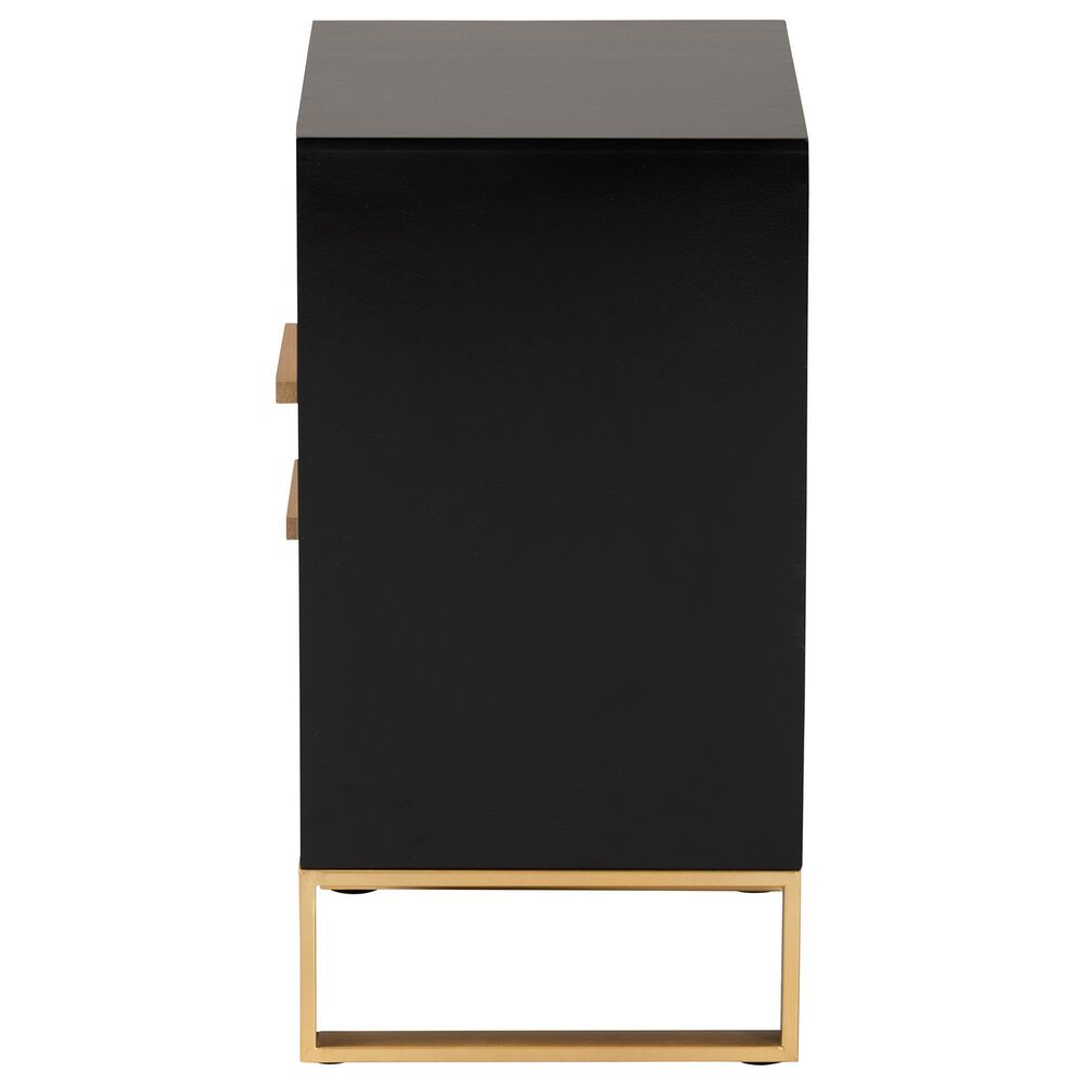Baxton Studio Giolla 2-Drawer End Table in Black and Gold, , large