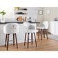 LumiSource Dahlia Swivel Counter Stool with Black Velvet Upholstery in Walnut and Chrome (Set of 2), , large