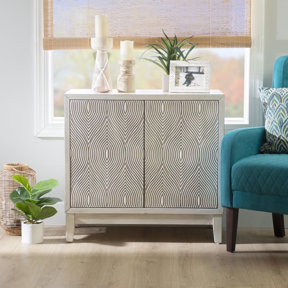 Linon Home Decor Jennison 2-Door Accent Cabinet in Antique White, , large