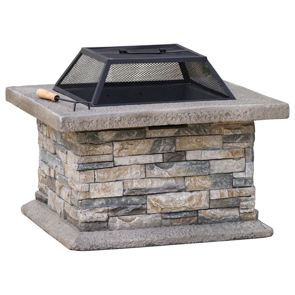 Noble House Crestline Fire Pit in Natural and Black, , large