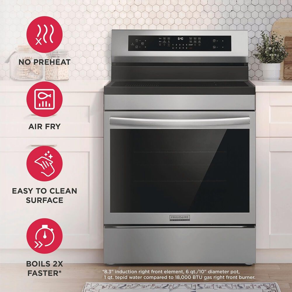 Frigidaire Gallery 2-Piece Kitchen Package with 5.3 Cu. Ft. Freestanding Induction Range and 30" Over-The-Range Microwave in Stainless Steel, , large