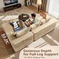 HOMLUX 2-Piece L-Shaped Sectional with Right Facing Chaise in Beige, , large