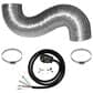 Electric Dryer Duct Kit with 4-Wire Cord, 8" Hybrid Vent Duct and Clamps in Black and Silver, , large