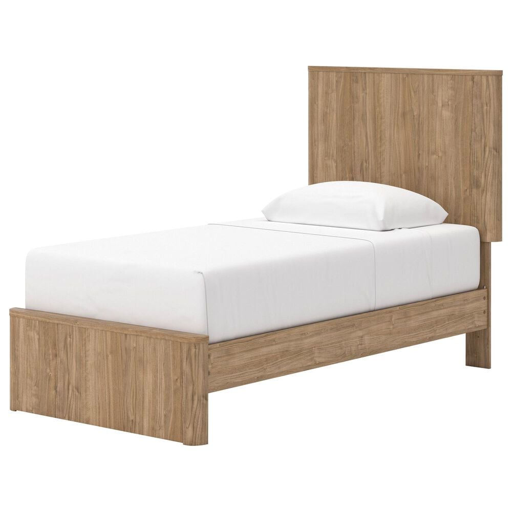 Ashley Gramburg 5 Piece Twin Platform Panel Bedroom Set in Warm Brown, , large