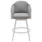 Blue River Rhodes Patio Swivel Counter Height Bar Stool with Light Gray Rope in Aluminum, , large