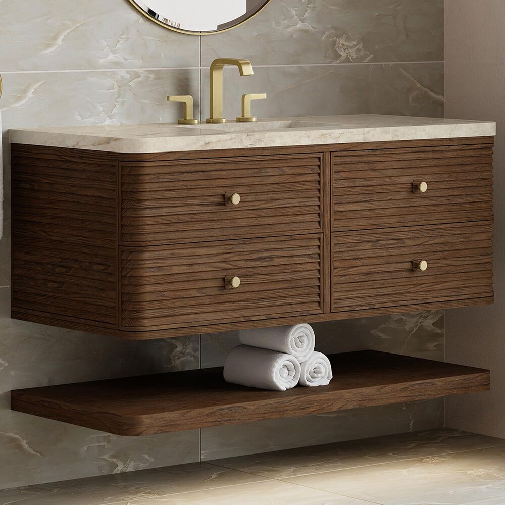 James Martin Allamari 48" Single Bathroom Vanity in Sable with 3 cm Tajnar Eclos Top and Rectangular Sink, , large