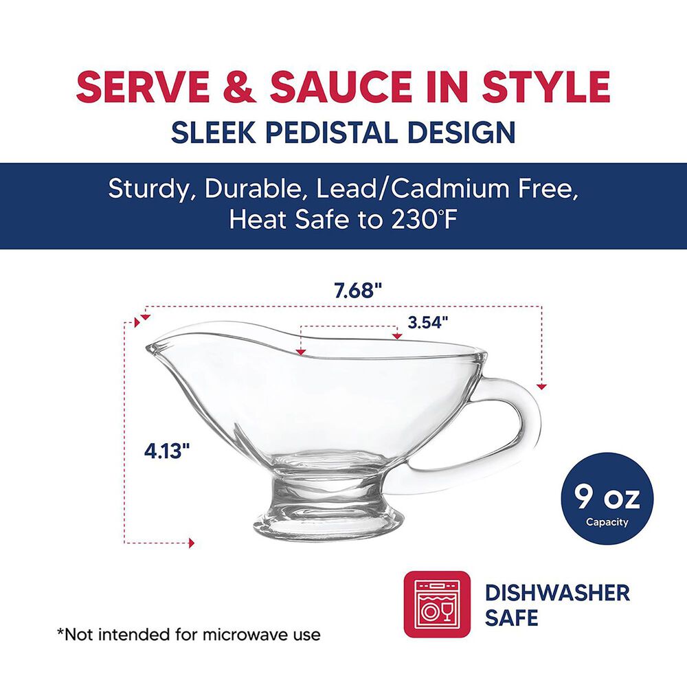 Harold Import 9 Oz Glass Gravy Boat in Clear, , large
