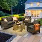 HOMLUX 4-Piece Outdoor Sofa Set in Black, , large