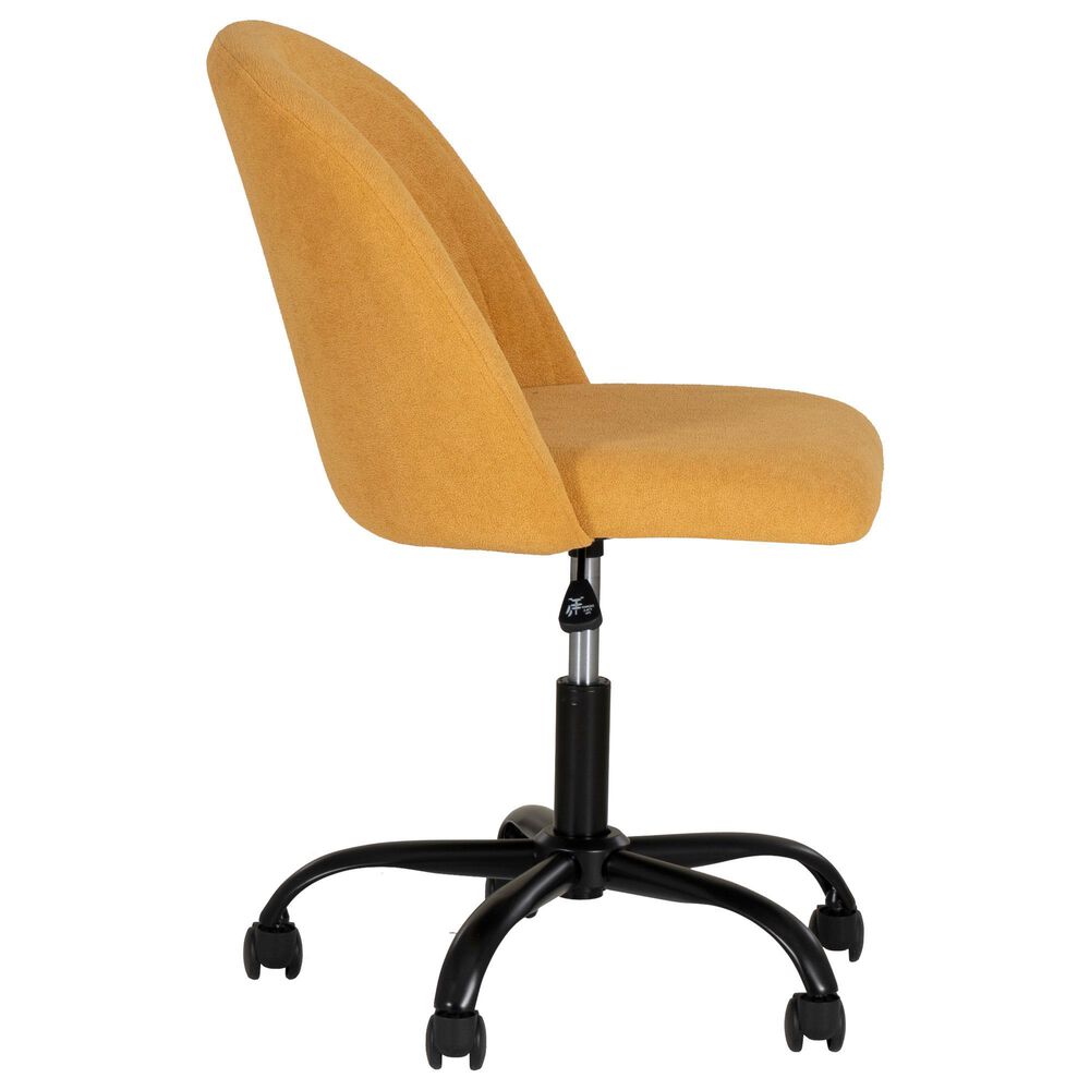 Linon Home Decor Skyla Swivel Office Chair in Yellow, , large
