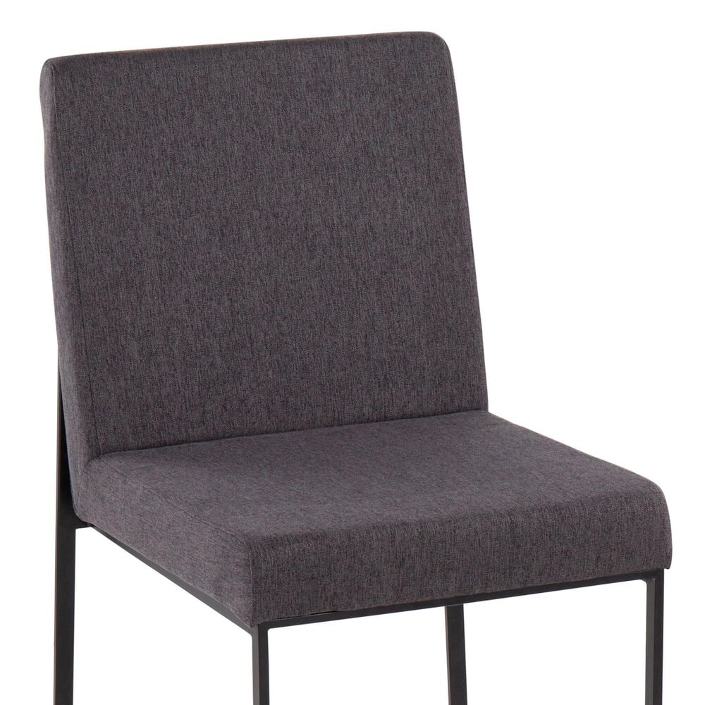 Lumisource Fuji Dining Chair with Charcoal Cushion in Black &#40;Set of 2&#41;, , large