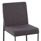 Lumisource Fuji Dining Chair with Charcoal Cushion in Black (Set of 2), , large