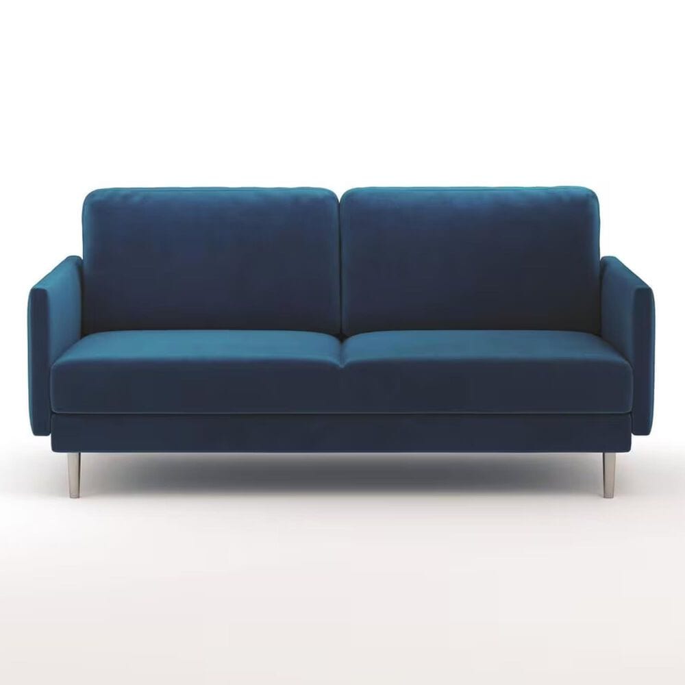 37B 2-Piece Navy Blue Velvet Loveseat and Sofa Set, , large