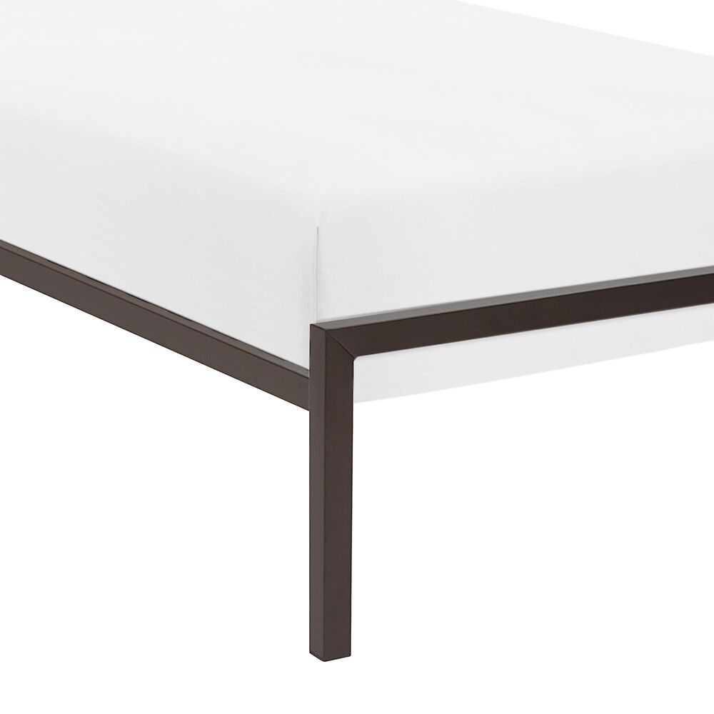 Hearth and Haven Twin Platform Bed with Faux Cane Panel Headboard in Dark Bronze, , large