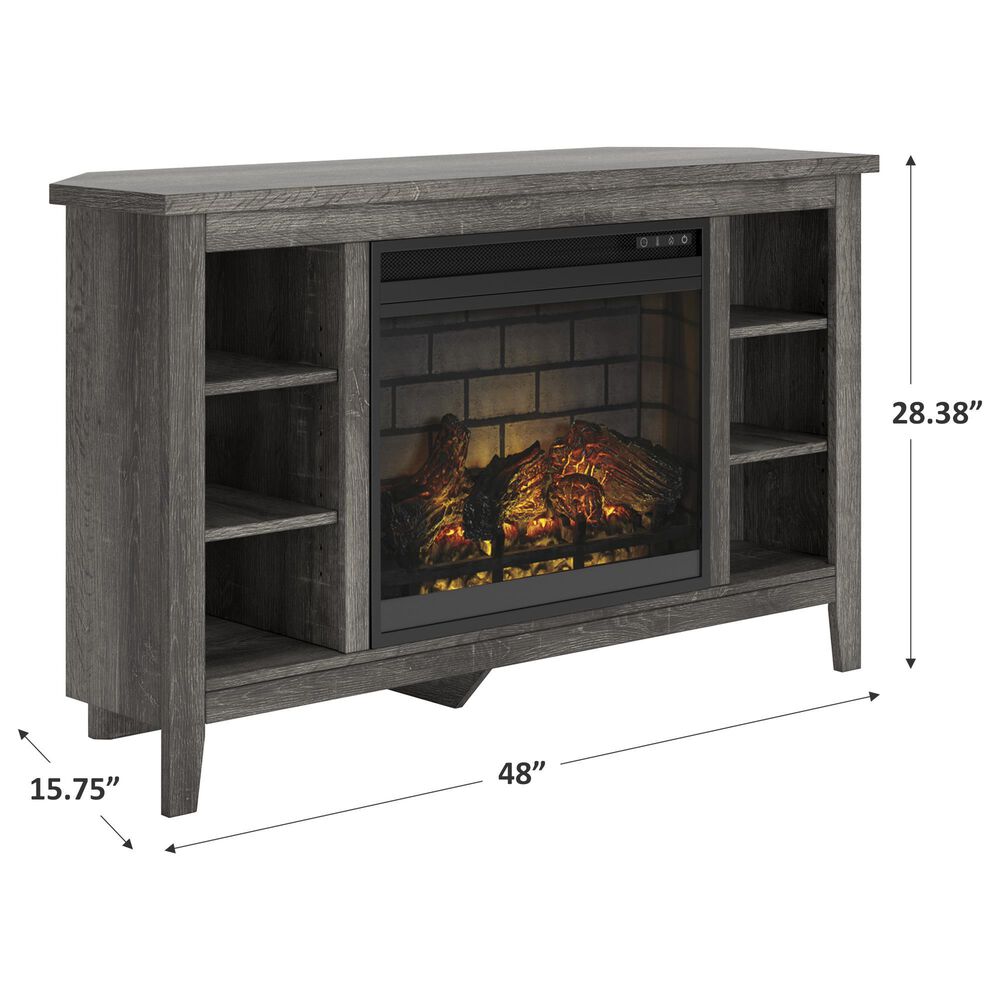 Ashley Arlenbry 48&quot; TV Stand with Electric Infrared Fireplace Insert in Weathered Oak, , large