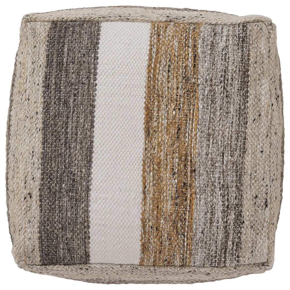 Ashley Josalind Pouf in White, Honey, Gray and Brown, , large