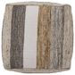 Ashley Josalind Pouf in White, Honey, Gray and Brown, , large