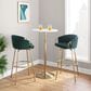 LumiSource Claire Swivel Barstool with Green Velvet Upholstery in Gold (Set of 2), , large