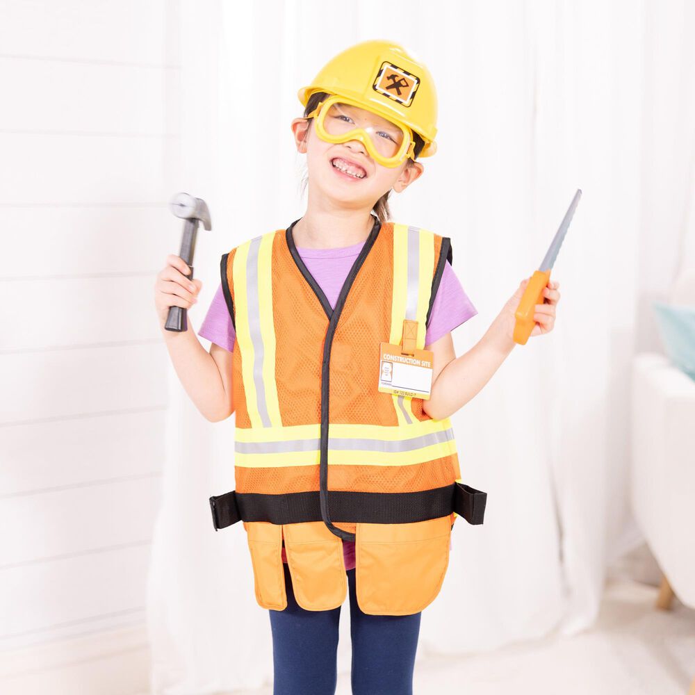 Melissa &amp; Doug Construction Worker Costume Role Play Set, , large