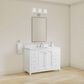 37B Claudine 48" Single Bathroom Vanity in Bright White with Glossy White Composite Stone Top and Backsplash, , large