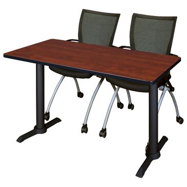 Regency Global Sourcing Cain 3-Piece Training Table Set in Cherry/ Black, , large
