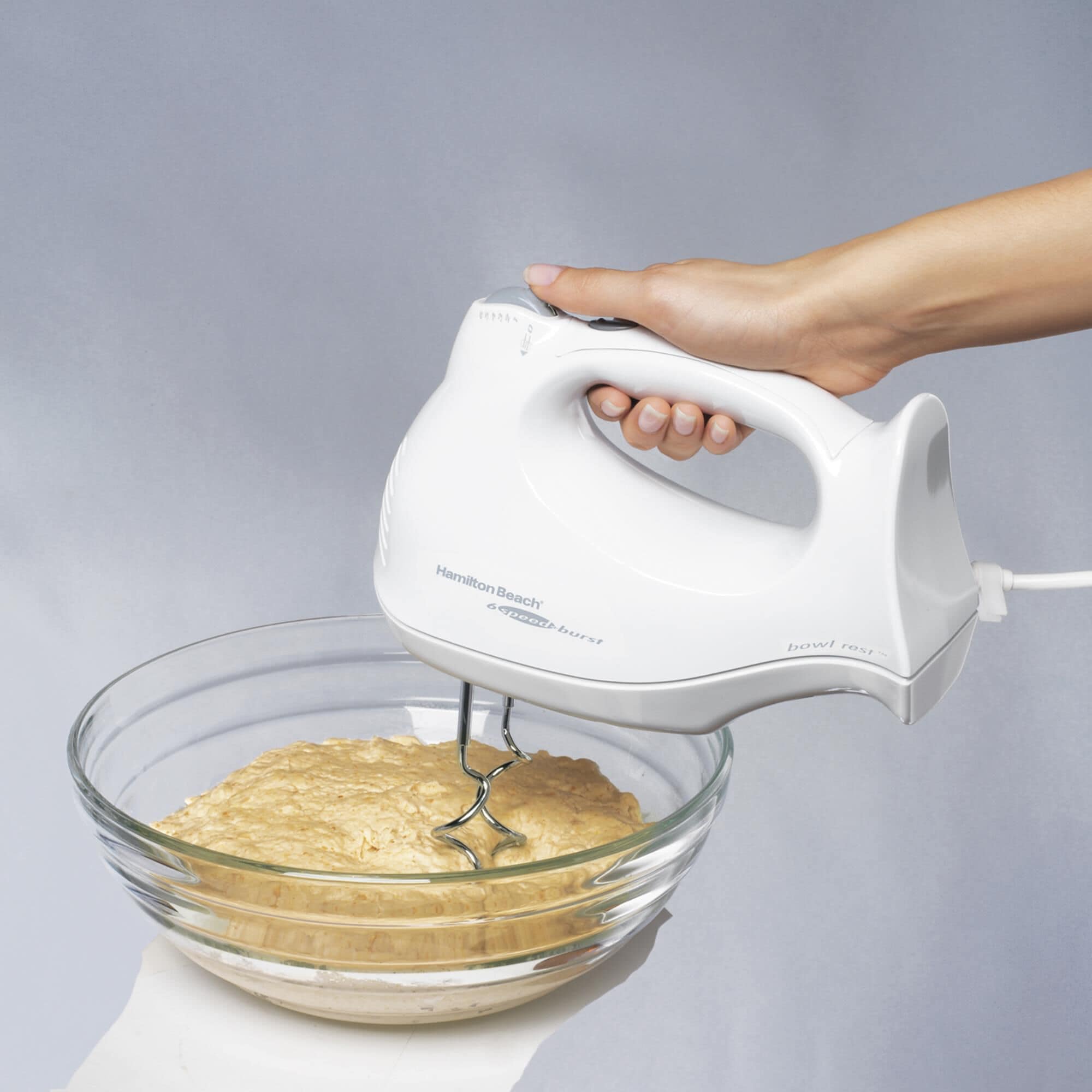 Hamilton Beach Power Deluxe 6 Speed Hand Stand Mixer w 2 Bowls NFM