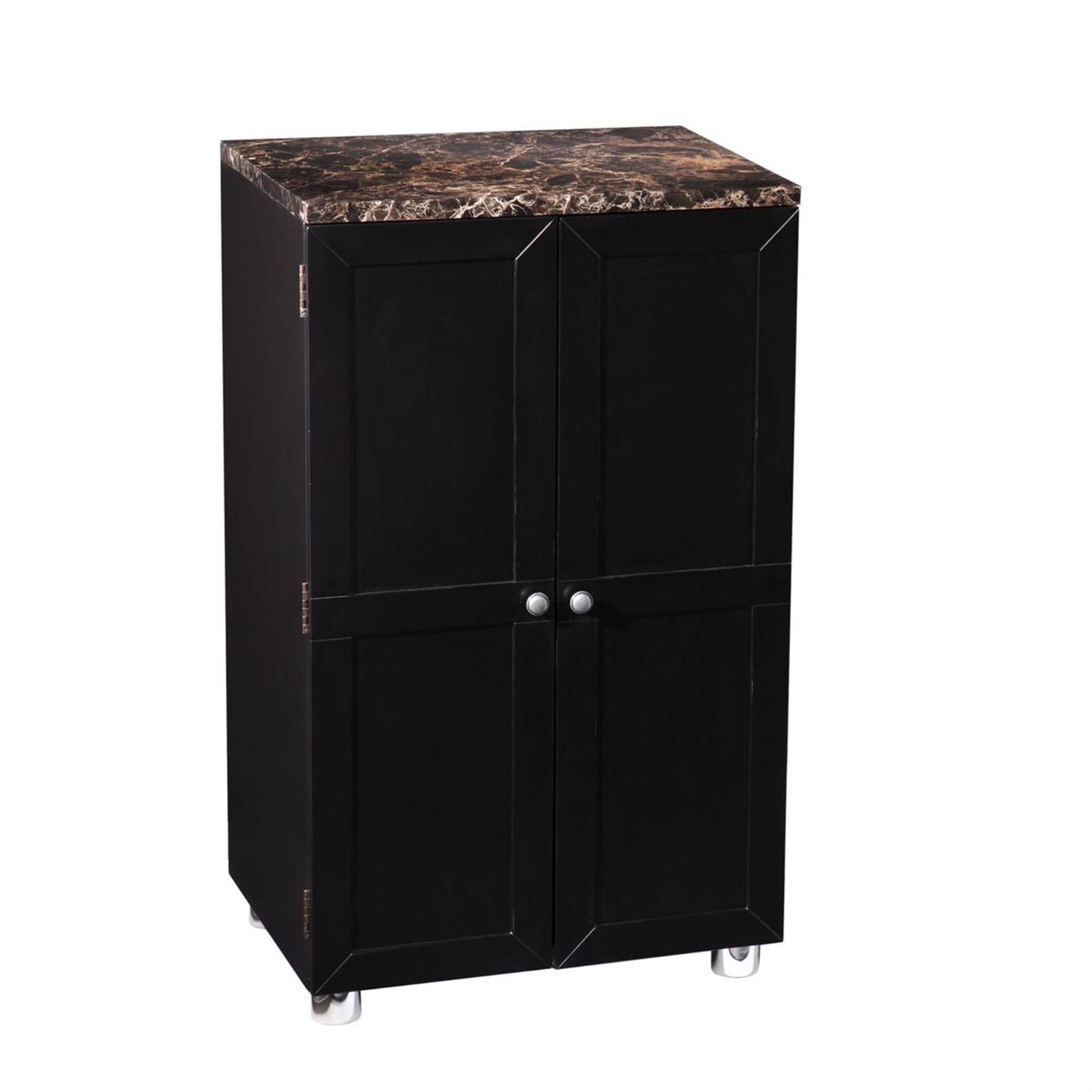 Tall black online bar cabinet