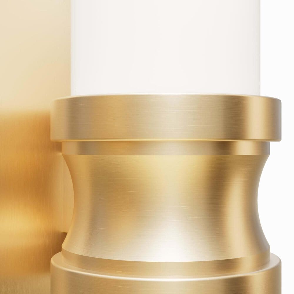Hunter Lenlock 1-Light Wall Sconce with Cased White Shade in Alturas Gold, , large