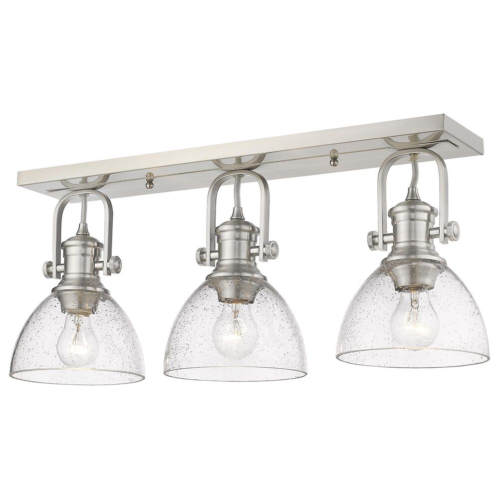 Golden Lighting Hines 3-Light Bath Vanity with Seeded Glass in Pewter, , large